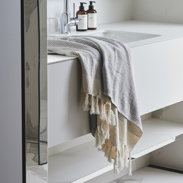 Grey Loom Towel